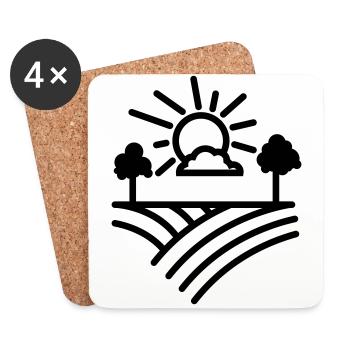Farm Landwirt - Untersetzer (4er-Set) - Weiß - Vorne
