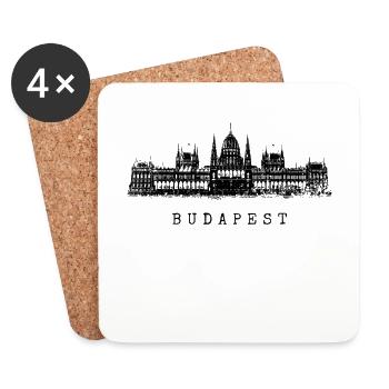 Budapest Parlament Ungarn Skyline I Love Budapest - Untersetzer (4er-Set) - Weiß - Vorne