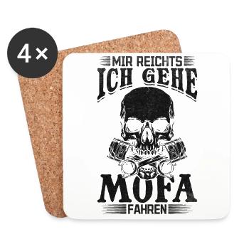 Moped Dirtbike Motorrad - Mir Reichts ich gehe - Untersetzer (4er-Set) - Weiß - Vorne