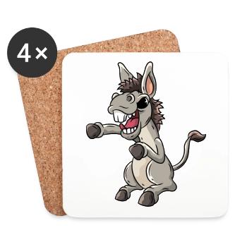 Donkey Evil Laughter - Coasters (set of 4) - white - Front
