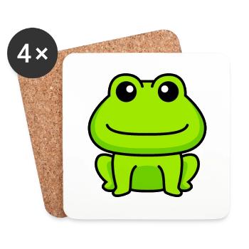 Frosch Comic Tier - Untersetzer (4er-Set) - Weiß - Vorne