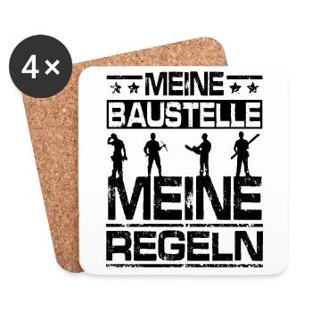 Meine Baustelle - Untersetzer (4er-Set) - Weiß - Vorne