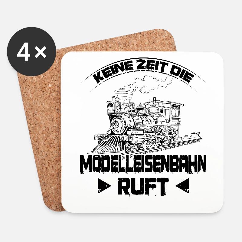 Modelleisenbahn - Untersetzer (4er-Set) - Weiß
