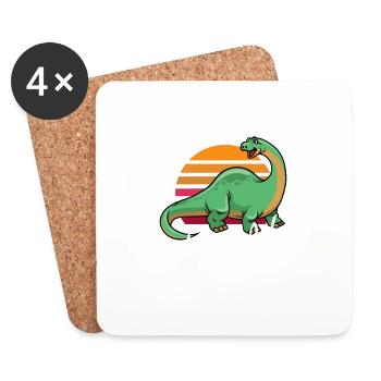 Peace Love Vegan Brontosaurus - Untersetzer (4er-Set) - Weiß - Vorne