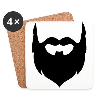 Symbole de barbe - Dessous de verre (lot de 4) - blanc - Devant