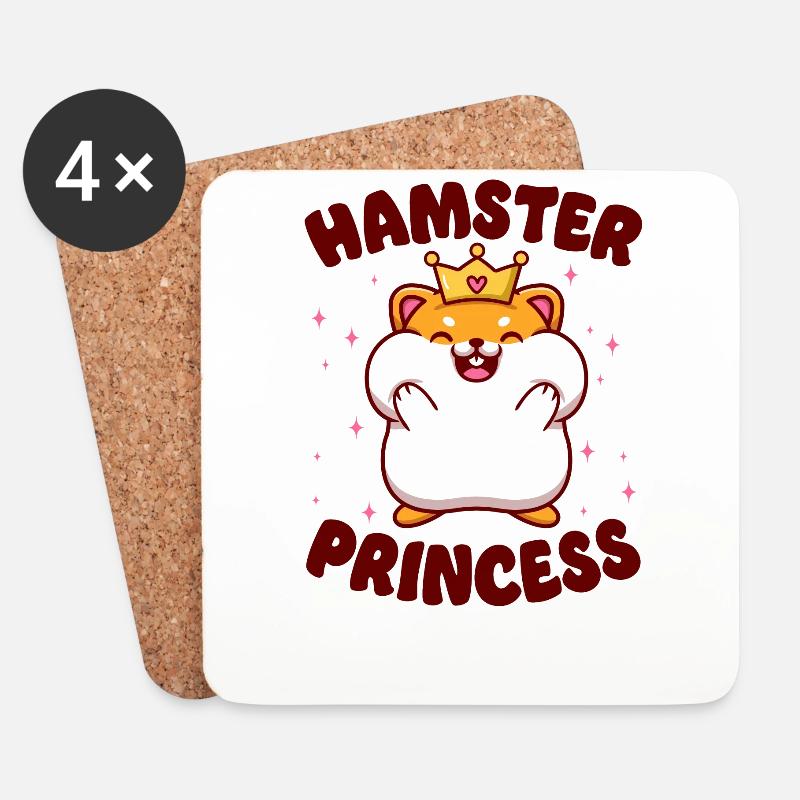 Hamster Hamster Princess - Untersetzer (4er-Set) - Weiß