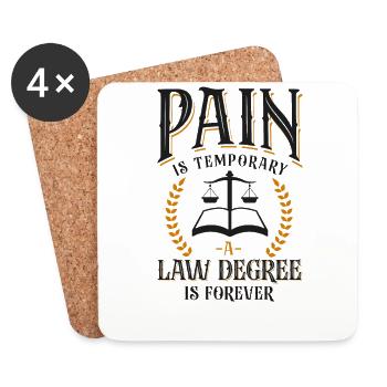 Young Lawyer Attorney Law Pain Is - Untersetzer (4er-Set) - Weiß - Vorne