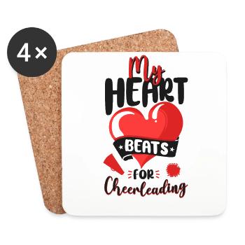 Cheer Cheerleading Heart My Heart - Untersetzer (4er-Set) - Weiß - Vorne