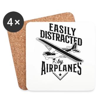 Pilote d’avion Vintage facilement - Dessous de verre (lot de 4) - blanc - Devant