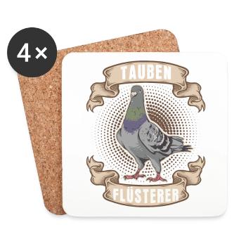 Tauben Flüsterer - Untersetzer (4er-Set) - Weiß - Vorne