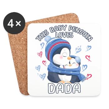 Dada Penguin This Baby Penguin Loves - Coasters (set of 4) - white - Front