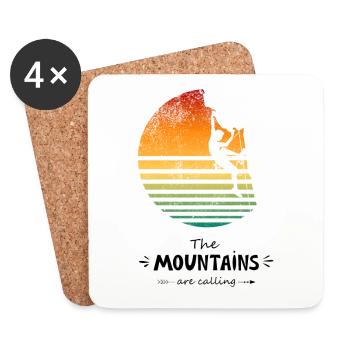 Les montagnes appellent l’escalade de bloc - Dessous de verre (lot de 4) - blanc - Devant