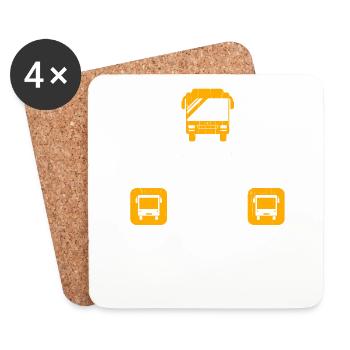 Mon bus Mes règles Chauffeur de bus - Dessous de verre (lot de 4) - blanc - Devant