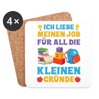 Ich Liebe Meinen Job Für All Die Kleinen Gründe - Untersetzer (4er-Set) - Weiß - Vorne