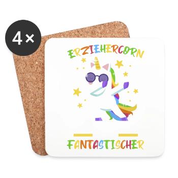 Erziehercorn Wie Eine Erzieherin Nur Besser - Untersetzer (4er-Set) - Weiß - Vorne