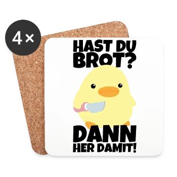 Do you have bread? Duck with Knife Meme Funny Saying - Coasters (set of 4) - white - Front