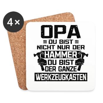 Opa werzeugkasten - Untersetzer (4er-Set) - Weiß - Vorne