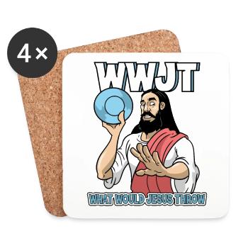 Jesus Christ Disc Golf Qu’est-ce que Jésus lancerait - Dessous de verre (lot de 4) - blanc - Devant