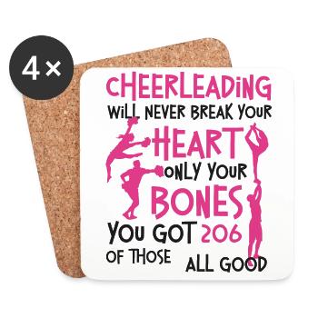Cheer Cheerleading Cheerleading - Untersetzer (4er-Set) - Weiß - Vorne