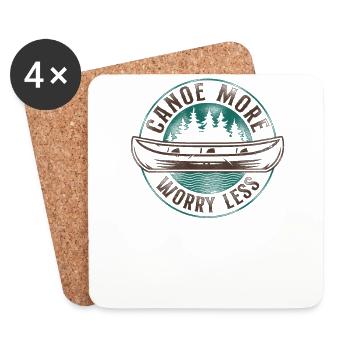 Canoe Canoeing Vintage Canoe More - Coasters (set of 4) - white - Front