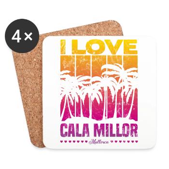 J’adore Cala Millor - Dessous de verre (lot de 4) - blanc - Devant