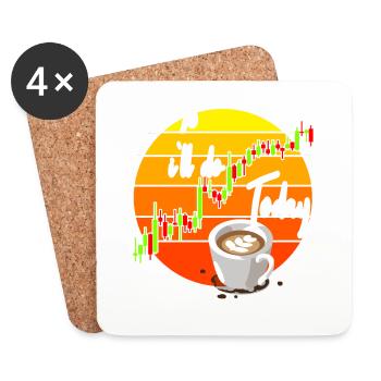 Café et commerce - Dessous de verre (lot de 4) - blanc - Devant