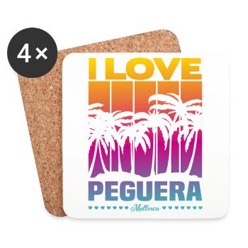 I love Peguera - Untersetzer (4er-Set) - Weiß - Vorne