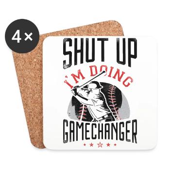 Baseball Fan Vintage Batter Shut - Untersetzer (4er-Set) - Weiß - Vorne