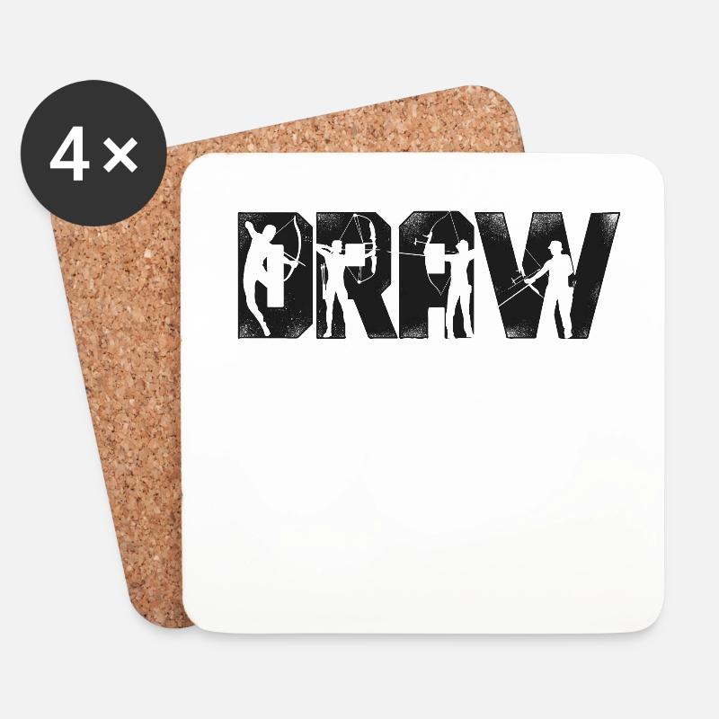 Archery Bow Archer Vintage - Untersetzer (4er-Set) - Weiß
