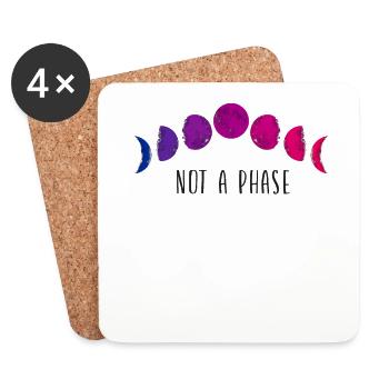 Bisexuel Bi Pride Flag Moon Pas Un - Dessous de verre (lot de 4) - blanc - Devant
