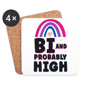 Bisexuel Bi Pride Flag Bi et - Dessous de verre (lot de 4) - blanc - Devant