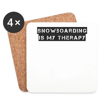 Snowboard - snowboarding is my therapy - Untersetzer (4er-Set) - Weiß - Vorne