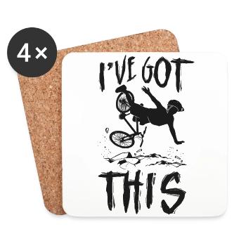 Enduro MTB Mountain Bike Riding - Coasters (set of 4) - white - Front