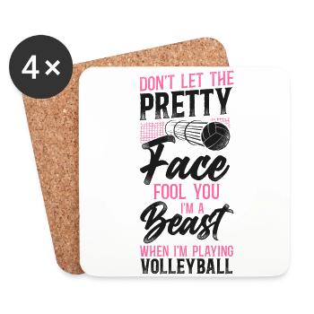 Volleyball Player Team Girl - Untersetzer (4er-Set) - Weiß - Vorne