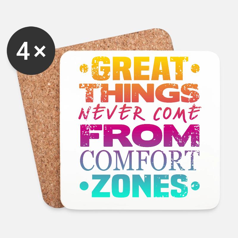Great Things never Come From Comfort Zones - Untersetzer (4er-Set) - Weiß