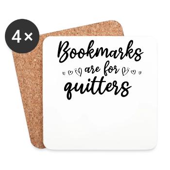 Book Lover Book Reading Reading worm bookmarks are - Coasters (set of 4) - white - Front