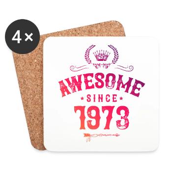 1973 awesome since - Untersetzer (4er-Set) - Weiß - Vorne