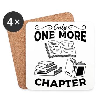 Nur noch ein Kapitel Book Lover Bookworm Book - Untersetzer (4er-Set) - Weiß - Vorne