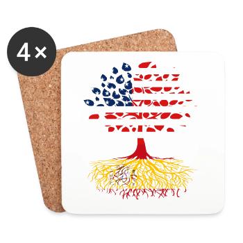 Amerikaner mit spanischen Wurzeln - Untersetzer (4er-Set) - Weiß - Vorne