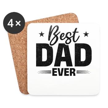 Bester Vater aller Zeiten Vatertag Papa zitiert - Untersetzer (4er-Set) - Weiß - Vorne