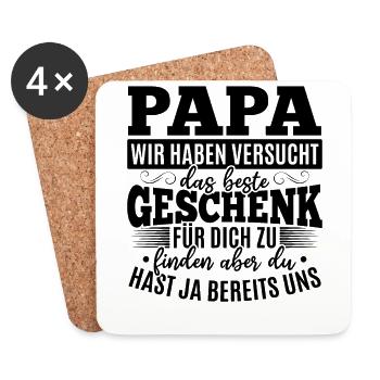 Vatertag Ideen Vatertag Papa - Untersetzer (4er-Set) - Weiß - Vorne
