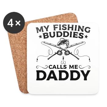 My fishing friends call me Papa Fishing Daddy - Coasters (set of 4) - white - Front