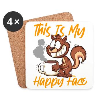 Squirrel Acorn This Is My Happy - Untersetzer (4er-Set) - Weiß - Vorne