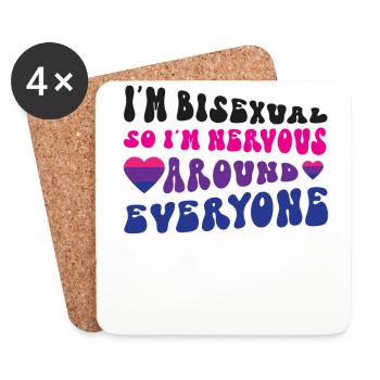 Bisexual Bi Pride Flag I'M - Untersetzer (4er-Set) - Weiß - Vorne
