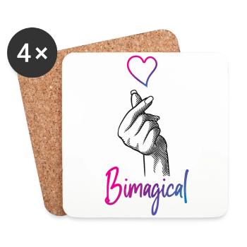 Bisexuel Bi Pride Flag Jeu de mots - Dessous de verre (lot de 4) - blanc - Devant