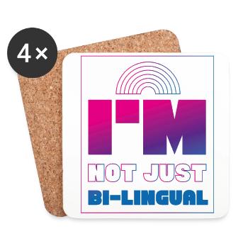 Bisexuel Bi Pride Flag Jeu de mots Je ne suis pas - Dessous de verre (lot de 4) - blanc - Devant
