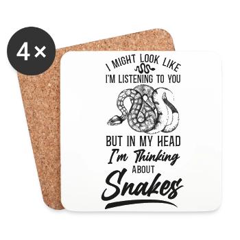 Snake Serpent I Might Look Like - Coasters (set of 4) - white - Front