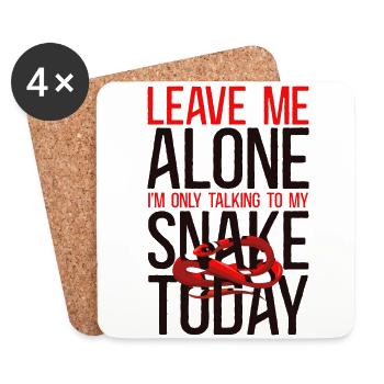 Snake Serpent Leave Me Alone I'M - Untersetzer (4er-Set) - Weiß - Vorne