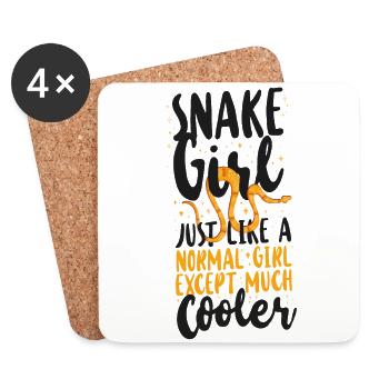 Snake Serpent Snake Girl Just Like - Untersetzer (4er-Set) - Weiß - Vorne