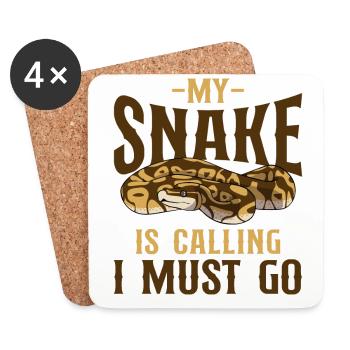 Snake Serpent My Snake Is Calling - Untersetzer (4er-Set) - Weiß - Vorne